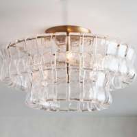 Moderno de lujo clásico francés sala de estar gran banquete Hotel comedor de gama alta de humo claro luces de techo de cristal