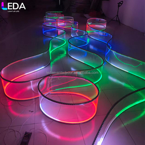Lumière suspendue LEDA en spirale colorée dégradée, ruban néon RGB, luminaire de <span class=keywords><strong>plafond</strong></span> pour <span class=keywords><strong>mariage</strong></span>, décoration d'allée de <span class=keywords><strong>mariage</strong></span> - Product Image 2