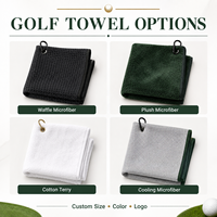 Serviette de golf anti-sable, faible peluchage, nettoyage facile par secouage, tissu idéal pour les terrains de golf et l'entraînement en extérieur
