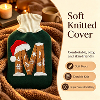 Großhandel Hersteller Günstige Wiederverwendbare Gummi-Wärmflasche mit Weihnachtlichem Strickbezug Bestseller Geschenk