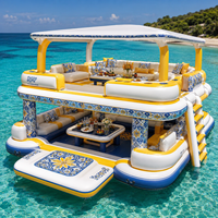 Plateforme flottante gonflable en PVC à utilisation simple, pour le jeu aquatique commercial en extérieur, avec économie de travail