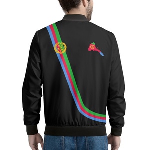 Drapeau érythréen personnalisé grande taille vestes pour hommes bon marché vente en gros mode tendance hommes Bomber vestes <span class=keywords><strong>de</strong></span> haute qualité <span class=keywords><strong>manteau</strong></span> respirant - Product Image 3