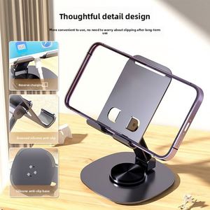 X920 Portable Aluminum Fully Foldable Angle Adjustable <b>Desk</b> 360 <b>Rotation</b> Cell Phone Stand Holder - Product Image 2
