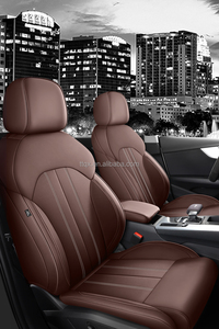 Venta caliente 2017-2024 Cojines de asiento de coche de lujo de paquete completo personalizados para <span class=keywords><strong>Audi</strong></span> <span class=keywords><strong>A4</strong></span>/allroad 11 piezas Fundas de asiento de cuero PU marrón - Product Image 2