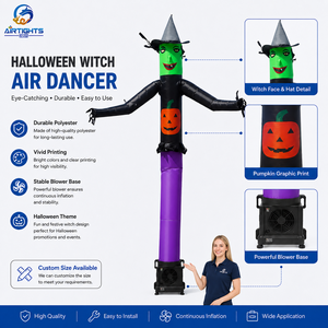 Figura Inflable Personalizada <span class=keywords><strong>de</strong></span> Bruja Bailarina <span class=keywords><strong>de</strong></span> Halloween, Sky Dancer con Diseño <span class=keywords><strong>de</strong></span> Calabaza, Ideal para Publicidad Exterior en Tiendas - Product Image 3
