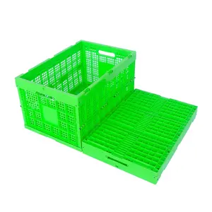 QS通风折叠塑料箱，可折叠塑料箱蔬菜周转篮堆叠通风塑料水果蔬菜