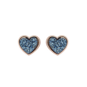 Heart Shape Faux Druzy <b>Post</b> <b>Earrings</b> - Product Image 2