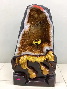 الجملة الطبيعية الكوارتز سيترين الأصفر جيود بلورية للزينة - Product Image 6