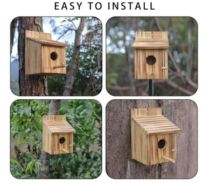 Para exteriores con poste Casa de madera para mascotas para Pinzón Bluebird Cardinals Liquidación colgante Jardín Cabañas de campo Casas de madera para pájaros - Product Image 2