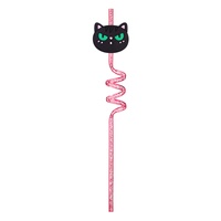 Pajitas de PVC con Purpurina de la Serie Halloween, Artículos Decorativos para Fiestas de Vampiros con Diseño Transfronterizo para EE. UU.