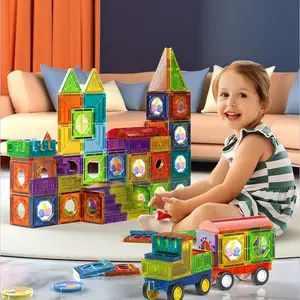 교육용 장난감 빌딩 블록 자석 건물 타일 어린이를위한 자기 장난감 3D 자석 퍼즐 스태킹 블록 43-149PCS