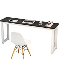 Bureau d'étude convertible en bois, design minimaliste moderne, avec panneau, table murale rectangulaire longue