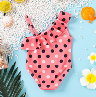 Maillot de bain une pièce à volants pour filles, imprimé floral, en polyester, idéal pour la plage et le printemps, pour bébés filles - Collection été très prisée