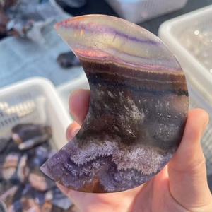 Cristal de Cuarzo Rutilado Super Siete con Simbología de Corazón y Luna de Fluorita Aurora Natural al por Mayor para Decoración del Hogar - Product Image 5