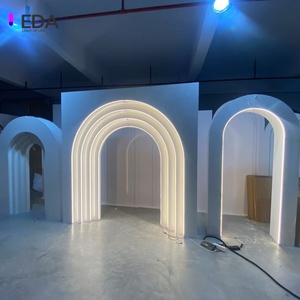 LEDA blanco estilo básico arco telón de fondo elegante fiesta telón de fondo práctico soporte para eventos de boda - Product Image 6