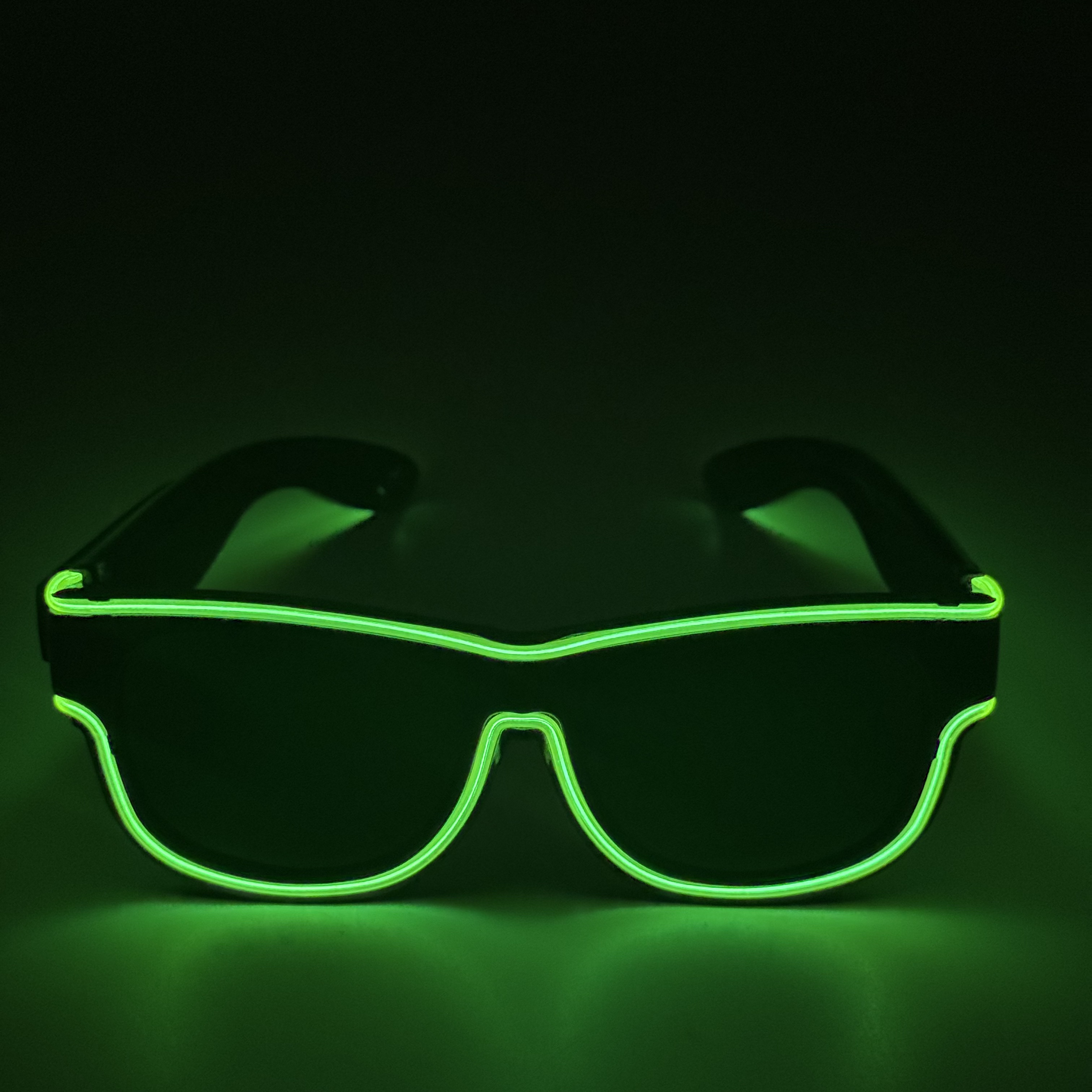 Black lens with lime green Light