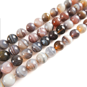 Perline Rotonde in <span class=keywords><strong>Agata</strong></span> del Botswana Nera e <span class=keywords><strong>Marrone</strong></span> Naturale da 4mm, 6mm, 8mm, 10mm, 12mm, Certificate da Terze Parti - Product Image 5