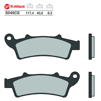 Pastilla de Freno para Motocicleta R-Attack S046CS, 117.4x40.0x8.3mm, Cerámica de Carbono, Delantera, Homologada R90