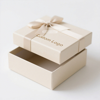 Boîte d'emballage de luxe personnalisée pour accessoires de mode, foulards et vêtements, avec couvercle, en papier doré biodégradable, faite à la main