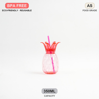 Gobelet portable lumineux transparent de 350 ml pour enfants, en plastique, avec paille, pour eau, jus et lait