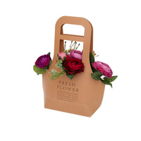 Sacs cadeaux en papier kraft pour bouquets de fleurs avec poignée, emballage de fleurs, décoration de la maison