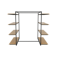Présentoirs de Magasin de Vêtements : Gondoles Doubles en Fer pour Hommes et Aménagements Portables Modernes pour Boutiques de Vêtements
