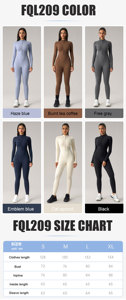Nouvelle fermeture éclair manches longues Leggings Fitness Yoga vêtements ensemble haute résistance vêtements d'entraînement femmes Gym une pièce Yoga sport <span class=keywords><strong>combinaison</strong></span> - Product Image 2