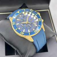HB1513965 Montre pour homme de luxe, tendance et polyvalente, style urbain, 100M WR, cristal, acier inoxydable, bracelet en silicone, quartz, 22 mm