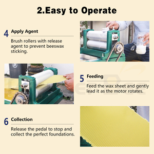 New Electric Beeswax Foundation Embossing Machine Automatic <b>Roller</b> Aluminum Alloy Beekeeping <b>Tools</b> MengerBee E310E 750W 310mm - Product Image 4