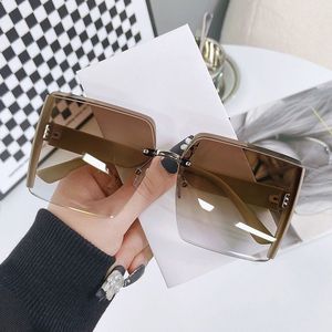 Gafas de Sol Unisex Fashion Square, Montura sin Marco, Lentes de PC, Ligeras, Color Azul Degradado, Protección UV400, Gafas para Exteriores 2024 - Product Image 2