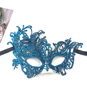Mascarada Máscara de encaje negro veneciano Máscaras de flores rosas Disfraz de fiesta de Halloween para mujeres y niñas - Product Image 4