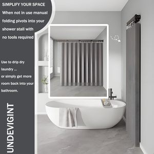 <span class=keywords><strong>Tringle</strong></span> à <span class=keywords><strong>rideau</strong></span> de douche pliable et réglable sans perçage, porte-vêtements mural, gain de place, salle de bain, balcon, vente flash CF - Product Image 3