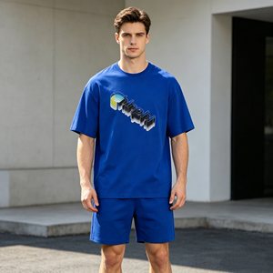Camisetas personalizadas con logo azul para hombre, unisex, 100% algodón, talla grande, de alta calidad para hombre, unisex. - Product Image 3