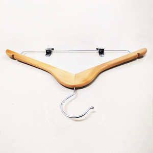 Flat Thin Notched Silver Hook Durable Anit Slip Solid Lotus Wood Clothes For Eco Boutique Thin Wooden <b>Hangers</b> - Product Image 6