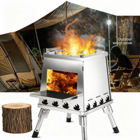Poêle à bois portable en acier inoxydable multi-combustibles, petit poêle pliable pour le camping