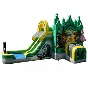 สไลเดอร์น้ำรูปหมีเท็ดดี้แบบสองเลน พร้อมบ้านลมเป่าลมสำหรับเด็กเล่นทั้งแบบเปียกและแบบแห้ง  พร้อมสไลเดอร์และที่กระโดด - Product Image 6