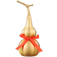 Pendentif en cuivre poli en forme de calebasse, style vigne naturelle, ornement en forme de tige de plante, ruban rouge, symbole de protection traditionnel chinois