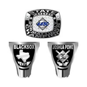 Anillos de campeonato de Béisbol Juvenil personalizables para torneos Joyas de piedras preciosas de aleación - Product Image 4