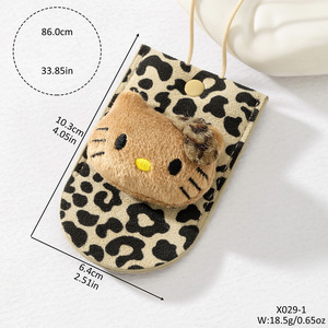 Sac en peluche à imprimé léopard avec chaîne, collier portable mignon pour enfants, style unisexe 1 2 3 4 5 - Product Image 2