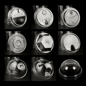 Vente en gros de couvercles de gobelets pour animaux de compagnie en plastique transparent en forme de panda, diamètre 89/92/93/98 mm, design adorable pour les boissons froides, les bouteilles de café - Product Image 2