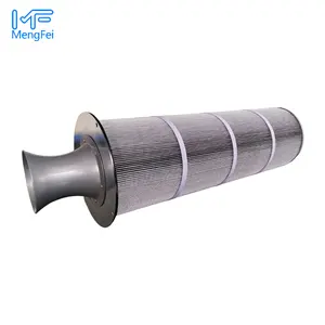 Mfiltration cartouche filtrante anti-poussière plissée en polyester spunbond aluminisé personnalisé industriel