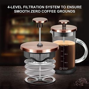 Cafetière à piston en verre borosilicate, cafetière à piston, théière, grande cafetière en verre avec filtre - Product Image 5
