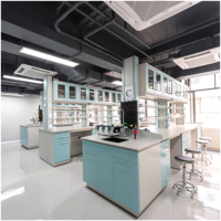 Muebles de Laboratorio Modernos SCEELAB, Totalmente de Acero, con Superficie de Resina Fenólica para Mesa de Laboratorio, Funcionales y Versátiles