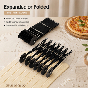 Cortador de Pizza de Acero Inoxidable, Borde Liso y Resistente, 5 Ruedas Giratorias, Cuchillo de Cocina Antiadherente - Product Image 5