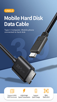 Câble Type-C vers USB 3.0 Micro B haute vitesse avec blindage tressé 5 Gbit/s Garantie de 12 mois pour ordinateur et disques durs externes