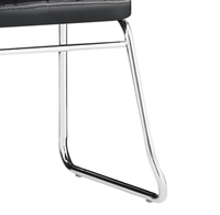 Vente en gros nouvelle chaise de bureau à dossier bas en cuir PU et tissu maillé empilable chaise visiteur pour la réception et la salle de réunion