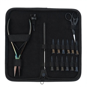 Salon Hair Extension Accessories Set Microbeads Crimper Plier Hair Hook <b>Thread</b> <b>Tool</b> Cutting Scissor Styling Clips Kit - Product Image 1