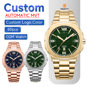 Reloj de Cuarzo de Acero Inoxidable para Hombre, Diseño Personalizado, Simple, Resistente al Agua, Clásico, Elegante, Luminoso - Product Image 1