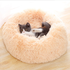 Fabrik preis Hochwertiges Kunst pelz Donut Bett Rundes Haustier bett Wasch bares Hunde-und Katzen bett für Haustiere - Product Image 4