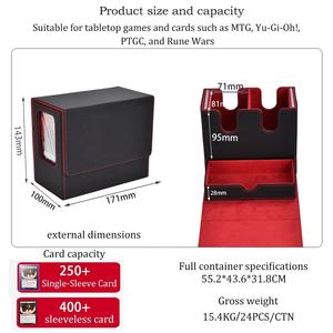    Boîte de rangement latérale 200+ emplacements avec fermeture magnétique en cuir PU pour deck de MTG Commander TCG et plateau à dés - Product Image 2